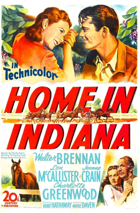 Framed Print : HOME IN INDIANA, US poster, top from left: Jeanne Crain, Lon McCallister, bottom right: Jeanne Crain, Walter Brennan, 1944