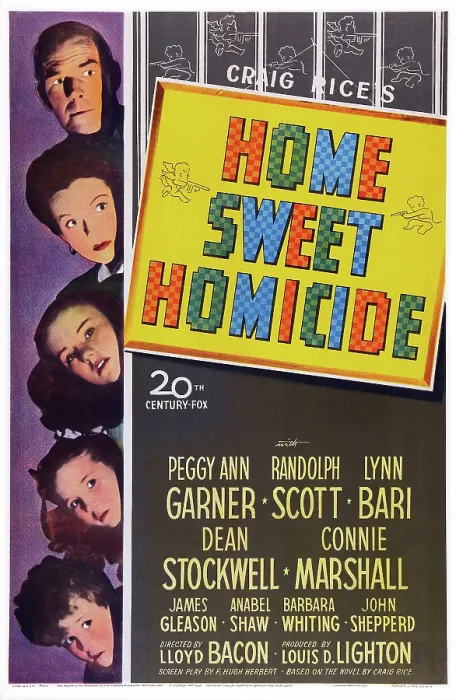 Framed Print : HOME SWEET HOMICIDE, US poster art, from top: Randolph Scott, Lynn Bari, Peggy Ann Garner, Connie Marshall, Dean Stockwell, 1946 Framed Print : HOME SWEET HOMICIDE, US poster art, from top: Randolph Scott, Lynn Bari, Peggy Ann Garner, Connie Marshall, Dean Stockwell, 1946