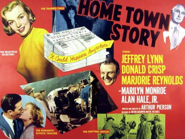 Framed Print : HOME TOWN STORY, Marilyn Monroe, Jeffrey Lynn, Marjorie Reynolds, Alan Hale Jr. Donald Crisp, 1951