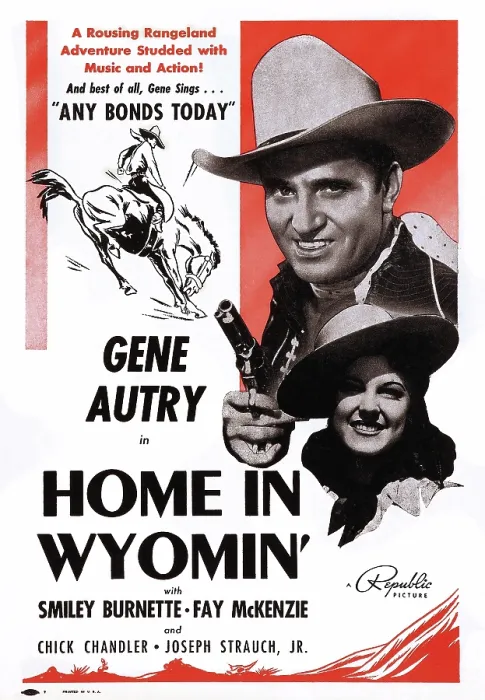 Framed Print : HOME IN WYOMIN, from top: Gene Autry, Fay McKenzie on poster art, 1942 Framed Print : HOME IN WYOMIN, from top: Gene Autry, Fay McKenzie on poster art, 1942