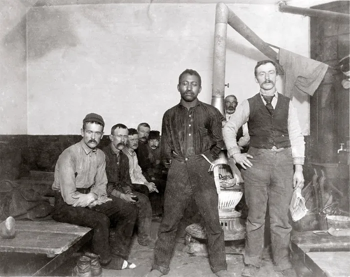 Framed Print : Homeless men at the police station lodging, in New York City. The facilities were disease ridden places where the strong preyed on the weak. This location was spreading typhus