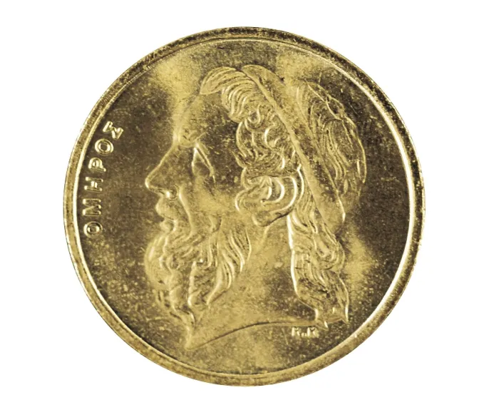Framed Print : HOMER (9th century BC). Medal with portrait of Homer. Coin. AISA / Everett Collection**US SALES ONLY**