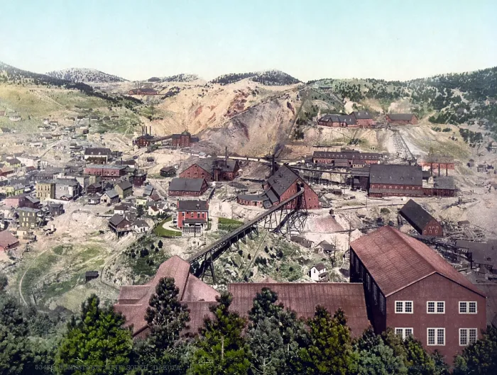 Framed Print : Homestake Mine, South Dakota. photochrom ca. 1900