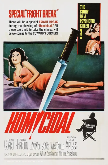 Framed Print : HOMICIDAL, US poster, Patricia Breslin, Jean Arless, 1961