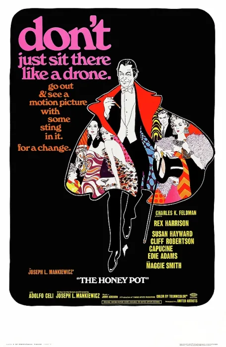 Framed Print : THE HONEY POT, US poster art, center: Rex Harrison, 1967 Framed Print : THE HONEY POT, US poster art, center: Rex Harrison, 1967