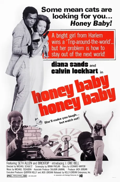 Framed Print : HONEYBABY, HONEYBABY, (aka HONEY BABY), US poster art, top from left: Calvin Lockhart, Diana Sands, 1974
