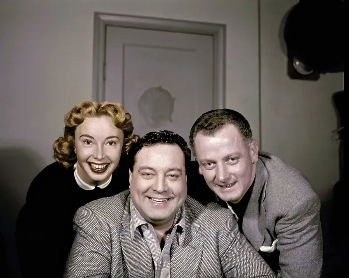 Framed Print : THE HONEYMOONERS, from left: Audrey Meadows, Jackie Gleason, Art Carney, 1955-56