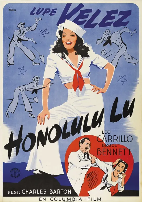 Framed Print : HONOLULU LU, top: Lupe Velez on Swedish poster art, 1941 Framed Print : HONOLULU LU, top: Lupe Velez on Swedish poster art, 1941