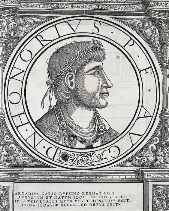 Framed Print : HONORIUS, Flavius (384-423). Engraving. SPAIN. Madrid. National Library. AISA / Everett Collection**US SALES ONLY**