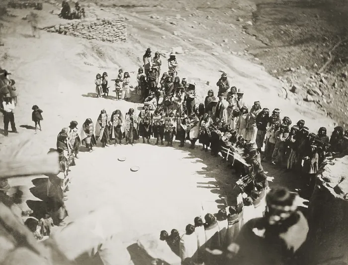 Framed Print : Hopi women's dance, Oraibi, Ariz. Photographed by John K. Hillers, 1879