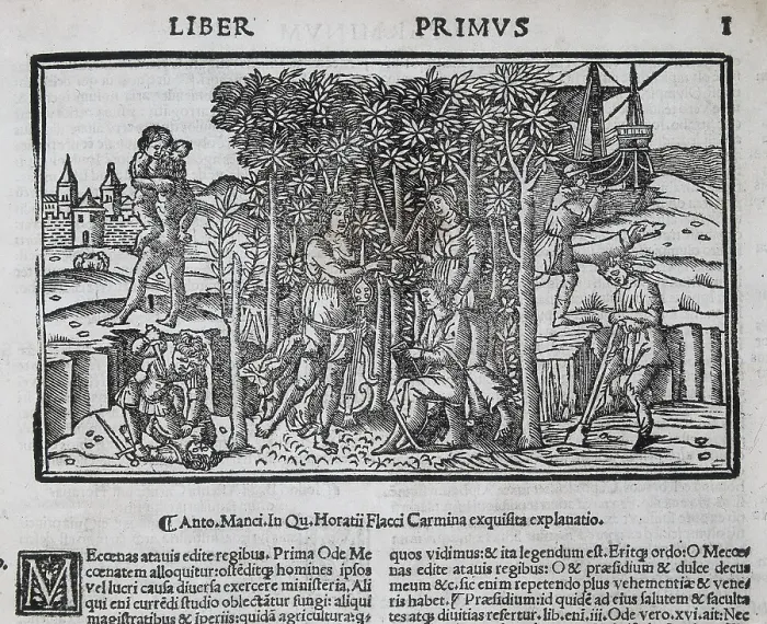 Framed Print : Horace, Quintus Horatius Flaccus (65-8 BC). Latin poet. Illustrated page of the first book of 'Ars Poetica' (The Art of Poetry) by Horace. Edition of 18th c. Engraving Framed Print : Horace, Quintus Horatius Flaccus (65-8 BC). Latin poet. Illustrated page of the first book of 'Ars Poetica' (The Art of Poetry) by Horace. Edition of 18th c. Engraving