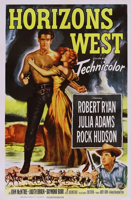 Framed Print : HORIZONS WEST, US poster art, from top: Robert Ryan, Julie Adams, Rock Hudson, 1952 Framed Print : HORIZONS WEST, US poster art, from top: Robert Ryan, Julie Adams, Rock Hudson, 1952