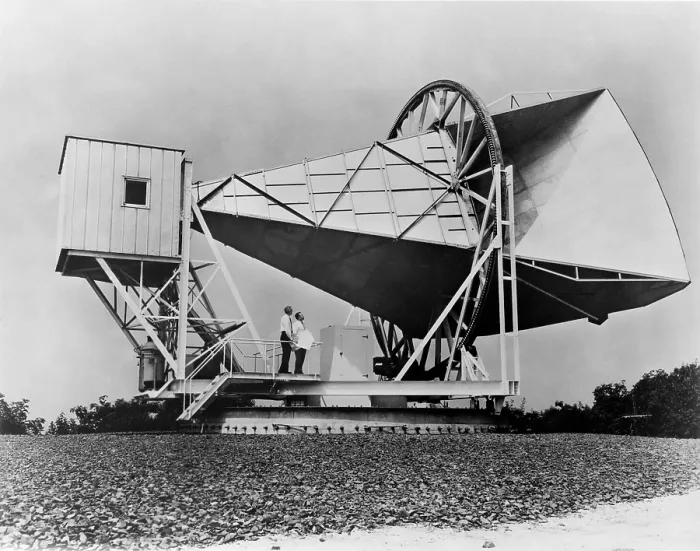 Framed Print : The Horn reflector antenna at Bell Telephone Laboratories in Holmdel, New Jersey, was built for NASA ECHO I communication satellites Framed Print : The Horn reflector antenna at Bell Telephone Laboratories in Holmdel, New Jersey, was built for NASA ECHO I communication satellites