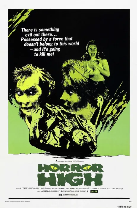 Framed Print : HORROR HIGH, US poster art, Pat Cardi (left), 1974