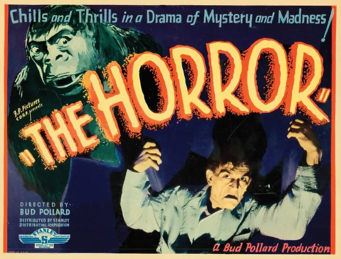 Framed Print : THE HORROR, lobbycard, Leslie King (bottom), 1932