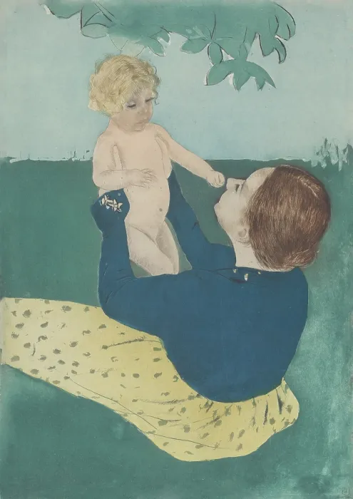 Framed Print : Under the Horse-Chestnut Tree, by Mary Cassatt, 1895, American print, drypoint and aquatint Framed Print : Under the Horse-Chestnut Tree, by Mary Cassatt, 1895, American print, drypoint and aquatint