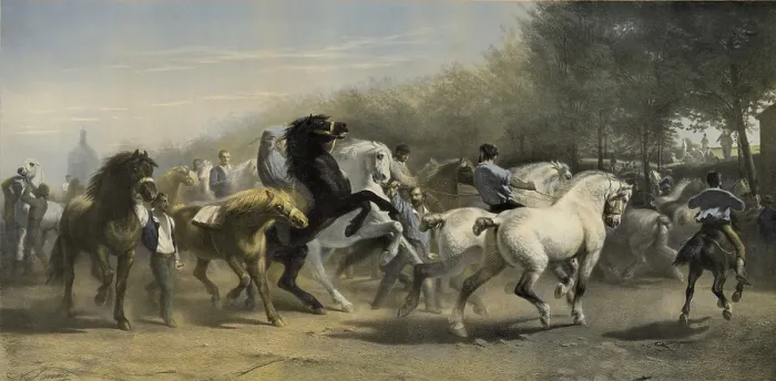 Framed Print : THE HORSE FAIR (1855), by the French female artist Rosa Bonheur (1822-1899). The original hangs in the Metropolitan Museum of Art in New York