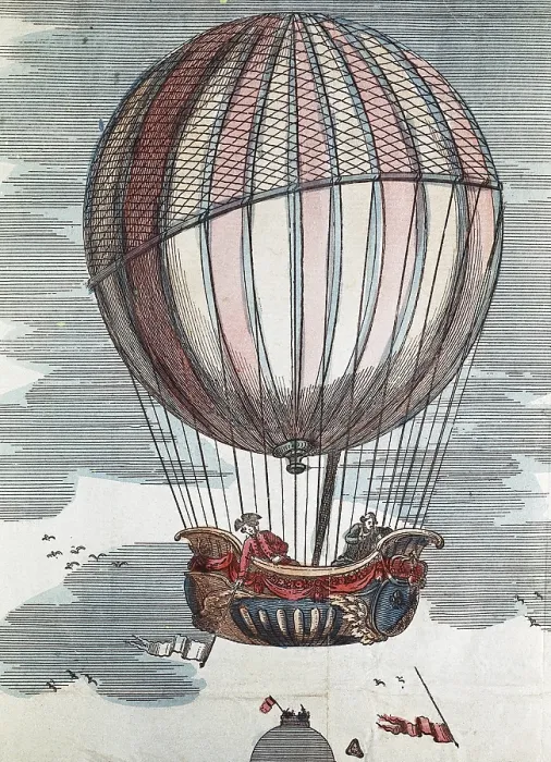 Framed Print : Hot-air balloon. 18th c. Engraving. - BeBa / Iberfoto / Everett Collection (549135)**US SALES ONLY**