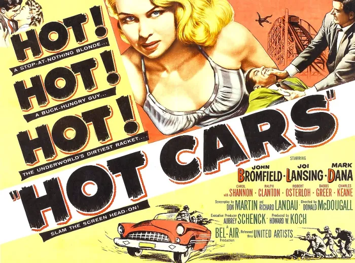 Framed Print : HOT CARS, top center: Joi Lansing on poster art, 1956