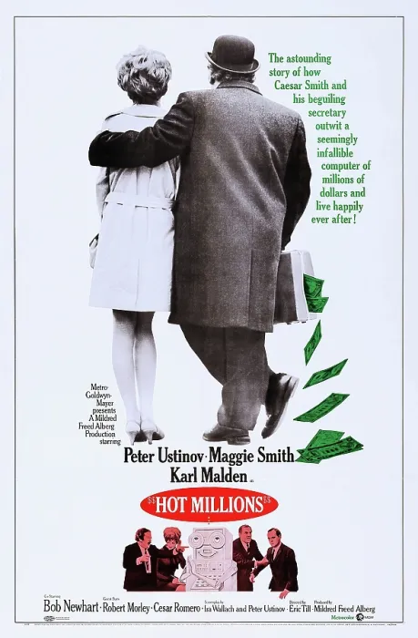 Framed Print : HOT MILLIONS, US poster, top from left: Maggie Smith, Peter Ustinov, bottom from left: Peter Ustinov, Maggie Smith, Karl Malden, Bob Newhart, 1968