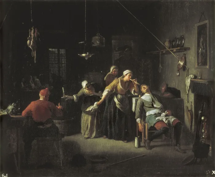Framed Print : HOUASSEMichel-Ange (1680-1730). Tavern scene. Baroque art. Oil on canvas. SPAIN. Segovia. Royal Palace of La Granja de San Ildefonso (St. Ildefonse's Farm) Framed Print : HOUASSEMichel-Ange (1680-1730). Tavern scene. Baroque art. Oil on canvas. SPAIN. Segovia. Royal Palace of La Granja de San Ildefonso (St. Ildefonse's Farm)