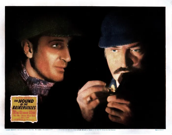 Framed Print : THE HOUND OF THE BASKERVILLES, from left, Basil Rathbone, Lionel Atwill, 1939, TM and Copyright 20th Century Fox Film Corp. All rights reserved Framed Print : THE HOUND OF THE BASKERVILLES, from left, Basil Rathbone, Lionel Atwill, 1939, TM and Copyright 20th Century Fox Film Corp. All rights reserved