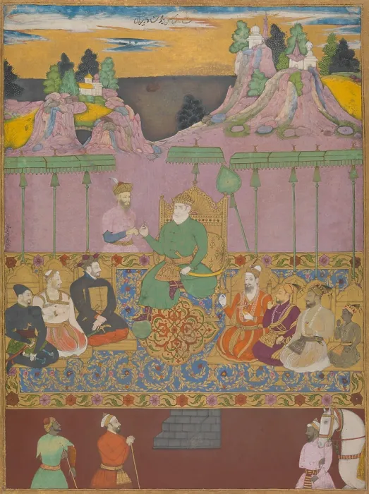 Framed Print : THE HOUSE OF BIJAPUR, by Chand Muhammad, 1670-80s, Indian painting, ink, watercolor on paper Framed Print : THE HOUSE OF BIJAPUR, by Chand Muhammad, 1670-80s, Indian painting, ink, watercolor on paper