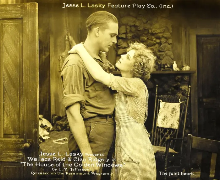 Framed Print : THE HOUSE WITH THE GOLDEN WINDOWS, from left: Wallace Reid, Cleo Ridgely on lobbycard, 1916