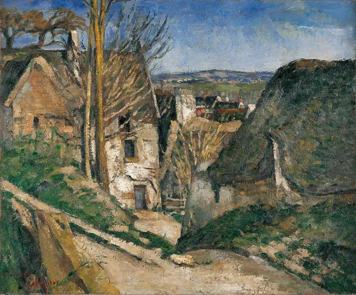 Framed Print : The House of a Hanged, by Paul Czanne, 1873, XIX Century, oil on canvas - France, Paris, Muse d'Orsay.Whole artwork view. View of a country lane