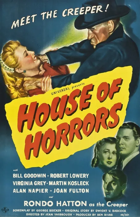 Framed Print : HOUSE OF HORRORS, top right: Rondo Hatton, bottom from left: Virginia Grey, Robert Lowery, Martin Kosleck, 1946