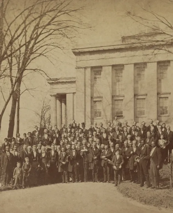 Framed Print : House of Representatives pose outside the state capitol, Raleigh, North Carolina Framed Print : House of Representatives pose outside the state capitol, Raleigh, North Carolina