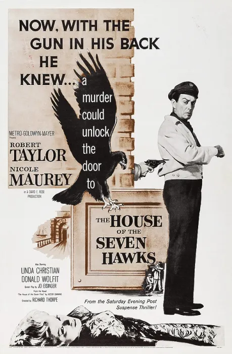 Framed Print : THE HOUSE OF THE SEVEN HAWKS, US poster art, Robert Taylor, 1959 Framed Print : THE HOUSE OF THE SEVEN HAWKS, US poster art, Robert Taylor, 1959