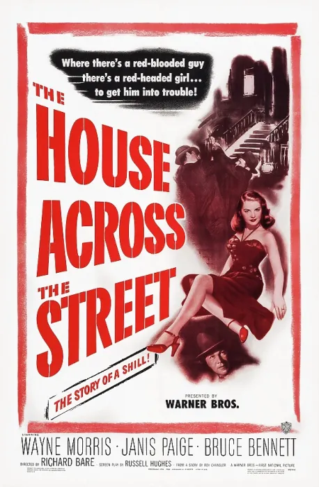 Framed Print : THE HOUSE ACROSS THE STREET, US poster art, from top: Barbara Bates, Wayne Morris, 1949