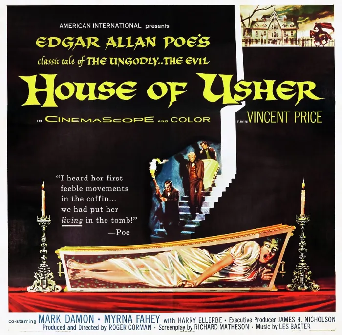 Framed Print : HOUSE OF USHER, (aka THE FALL OF THE HOUSE OF USHER), 1-sheet poster art by Reynold Brown, 1960 Framed Print : HOUSE OF USHER, (aka THE FALL OF THE HOUSE OF USHER), 1-sheet poster art by Reynold Brown, 1960