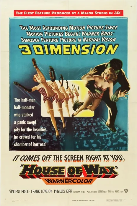 Framed Print : HOUSE OF WAX, one-sheet poster art, 1953