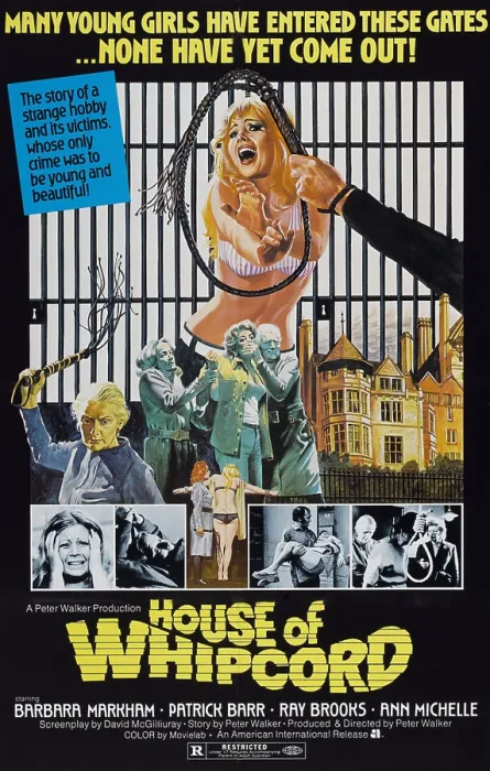 Framed Print : HOUSE OF WHIPCORD, top: Penny Irving, center left: Shelia Keith, bottom left: Penny Irving, far right: Sheila Keith on poster art, 1974 Framed Print : HOUSE OF WHIPCORD, top: Penny Irving, center left: Shelia Keith, bottom left: Penny Irving, far right: Sheila Keith on poster art, 1974