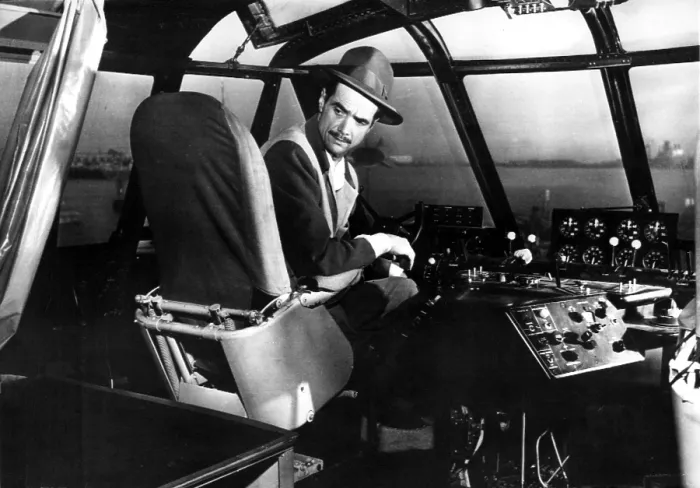 Framed Print : HOWARD HUGHES, at the controls of his 200-ton flying boat. c.1940.. Courtesy: CSU Archives  /  Everett Collection