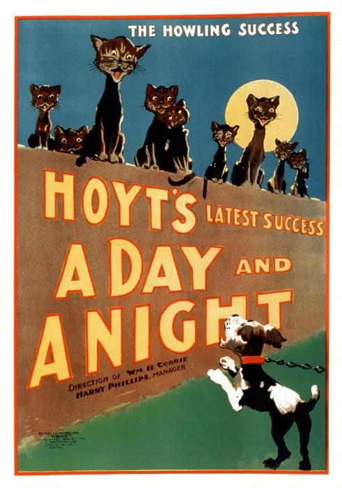 Framed Print : Hoyt's latest success, A Day and a Night the Howling Success, lithograph, poster for the play by Charles Hale Hoyt, circa 1899 Framed Print : Hoyt's latest success, A Day and a Night the Howling Success, lithograph, poster for the play by Charles Hale Hoyt, circa 1899
