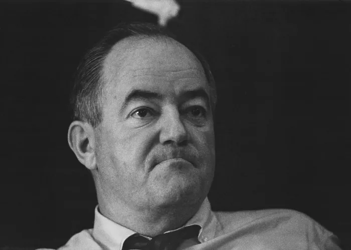 Framed Print : Hubert Humphrey, was Vice President of the United States in the Lyndon Johnsons 1965-1969 administration