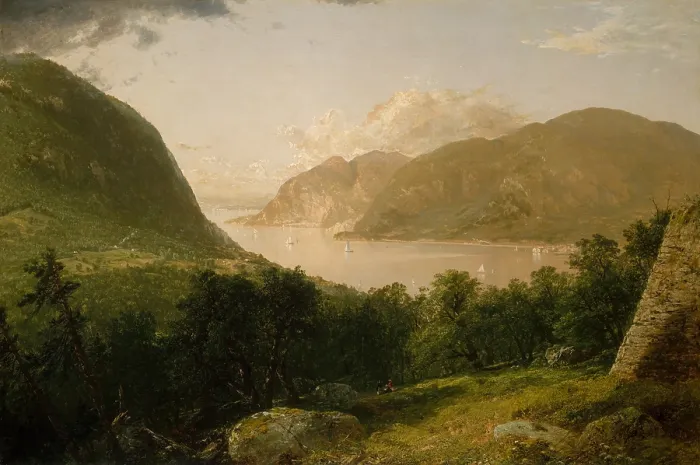 Framed Print : HUDSON RIVER SCENE, by John Frederick Kensett, 1857 American painting, oil on canvas. Hudson River from Fort Putnam, to the northeast near West Point (BSLOC_2017_11_39) Framed Print : HUDSON RIVER SCENE, by John Frederick Kensett, 1857 American painting, oil on canvas. Hudson River from Fort Putnam, to the northeast near West Point (BSLOC_2017_11_39)