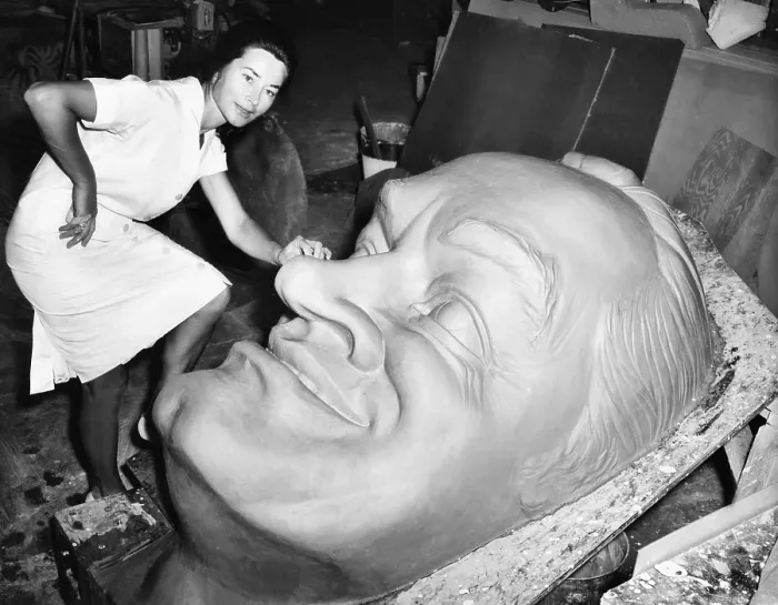 Framed Print : Huge clay head of comedian Bob Hope in a Hollywood artists studio. Oct. 16, 1963 Framed Print : Huge clay head of comedian Bob Hope in a Hollywood artists studio. Oct. 16, 1963