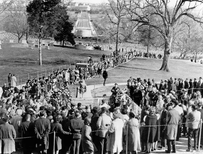 Framed Print : Huge crowds line up to view the grave of President John Kennedy on the first anniversary of his assassination. Nov. 22, 1964. (CSU_ALPHA_849) CSU Archives / Everett Collection