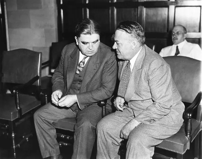 Framed Print : Hugh Johnson, NRA administrator with John L. Lewis (left) President of the United Mine Workers. On Sept