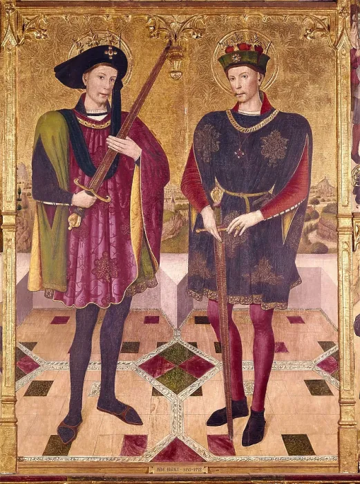 Framed Print : HUGUET, Jaume (1415-1492). Altarpiece of St. 1459-1460. Detail of a predella. Gothic art. Tempera on wood. SPAIN. Terrassa. Church of St. Mary Framed Print : HUGUET, Jaume (1415-1492). Altarpiece of St. 1459-1460. Detail of a predella. Gothic art. Tempera on wood. SPAIN. Terrassa. Church of St. Mary