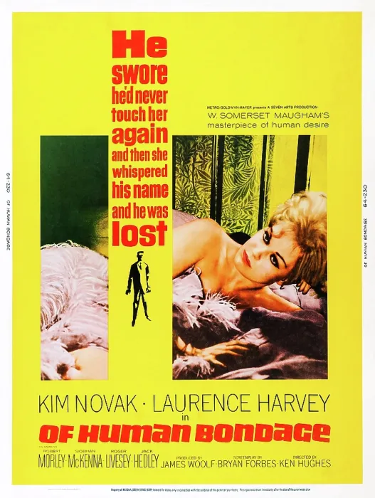 Framed Print : OF HUMAN BONDAGE, US poster, Kim Novak, 1964 Framed Print : OF HUMAN BONDAGE, US poster, Kim Novak, 1964