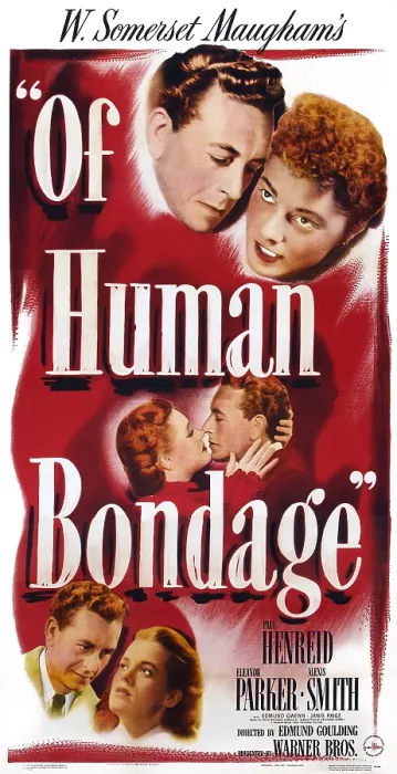 Framed Print : OF HUMAN BONDAGE, US poster, top from left: Paul Henreid, Eleanor Parker, center from left: Alexis Smith, Paul Henreid, bottom from left: Paul Henreid, Janis Paige, 1946