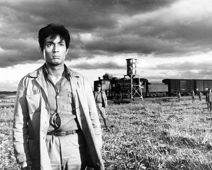 Framed Print : THE HUMAN CONDITION, (aka, NINGEN NO JOKEN, NO GREATER LOVE), first and second from left: Tatsuya Nakadai, Toru Abe, 1959 Framed Print : THE HUMAN CONDITION, (aka, NINGEN NO JOKEN, NO GREATER LOVE), first and second from left: Tatsuya Nakadai, Toru Abe, 1959