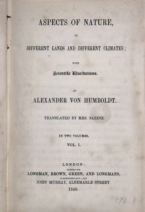Framed Print : HUMBOLDT, Alexander von (1769-1859). 'Aspects of Nature', English edition of Humboldt's work edited in London (1844). SPAIN. Barcelona