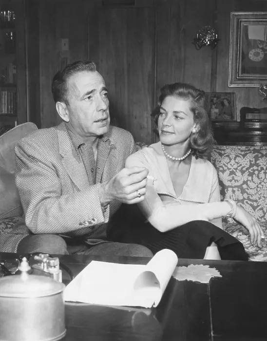 Framed Print : Humphrey Bogart and Lauren Bacall in their living room. May 1955. (CSU_2015_7_321) Framed Print : Humphrey Bogart and Lauren Bacall in their living room. May 1955. (CSU_2015_7_321)