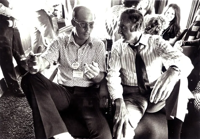 Framed Print : Hunter S. Thompson and George McGovern during the 1972 Presidential Campaign. Courtesy: CSU Archives  /  Everett Collection